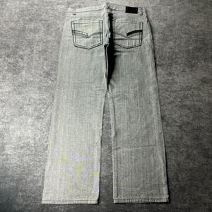 Vintage Old Skool Jeans Men’s 40 Gray Embroidered Baggy Y2K Denim Streetwear